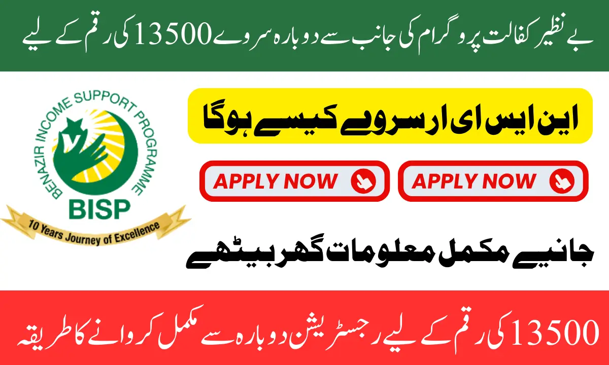 Benazir Kafaalat 13500 Resurvey Through NSER Survey Complete Details 2025